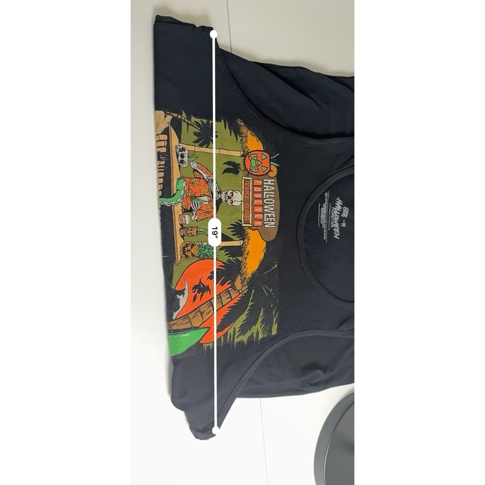 Halloween Forever Camp Collection Womens M Black Tank Top Tiki Bar - Picture 8 of 10